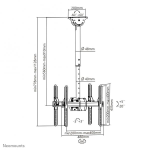 Neomounts by Newstar Select monitor plafondsteun