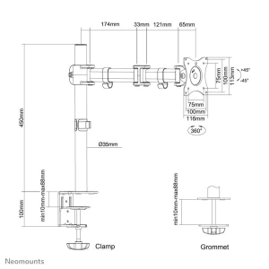 Neomounts by Newstar Select monitor bureausteun