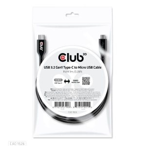 CLUB3D USB 3.2 Gen1 Type-C to Micro USB Cable M/M 1m /3.28ft