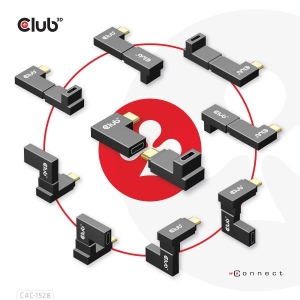 CLUB3D USB Type-C Gen2 Angled Adapter set van 2 - 4K120Hz M/V