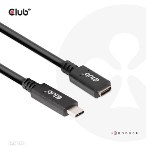 CLUB3D USB Gen1 Type-C Extensie kabel 5Gbps 60W(20V/3A) 4K60Hz M/F 2m/6.56ft