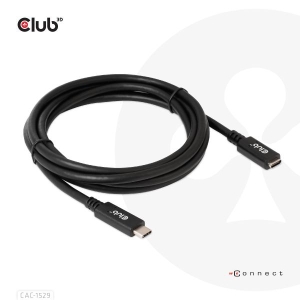 CLUB3D USB Gen1 Type-C Extensie kabel 5Gbps 60W(20V/3A) 4K60Hz M/F 2m/6.56ft