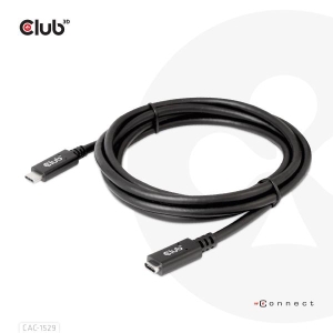 CLUB3D USB Gen1 Type-C Extensie kabel 5Gbps 60W(20V/3A) 4K60Hz M/F 2m/6.56ft