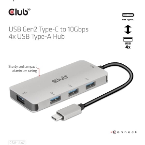 CLUB3D USB Gen2 Type-C to 10Gbps 4x USB Type-A Hub