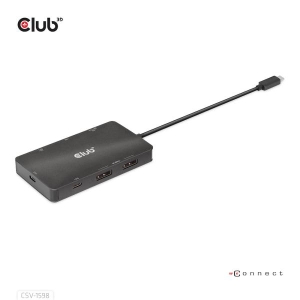 CLUB3D USB Gen2 Type-C to Dual DisplayPort 4k60Hz 7-in-1 HUB - 2x Displayport