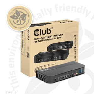 CLUB3D DisplayPort/HDMI KVM Switch For Dual DisplayPort 4K 60Hz