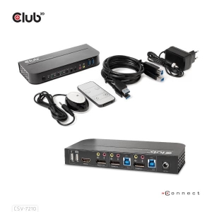 CLUB3D DisplayPort/HDMI KVM Switch For Dual DisplayPort 4K 60Hz