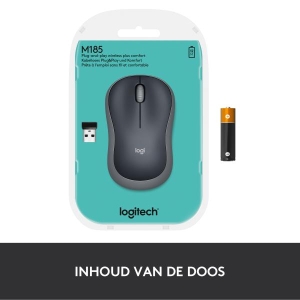 Logitech M185 muis Ambidextrous RF Draadloos Optisch 1000 DPI