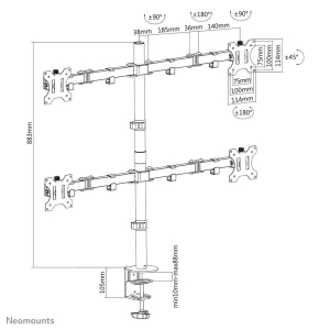 Neomounts by Newstar monitor bureausteun