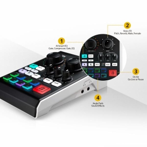 ATEN Podcast AI Audio Mixer | MicLIVE 6-CH