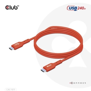 CLUB3D USB2 Type-C Bi-Directional USB-IF Certified Cable Data 480Mb, PD 240W(48V/5A) EPR M/M 1m / 3.23 ft