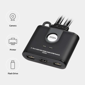 ATEN 2-Port USB FHD HDMI-kabel KVM schakelaar