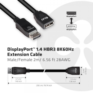 DisplayPort1.4 HBR3 EC 8K60HZ M/F 2m