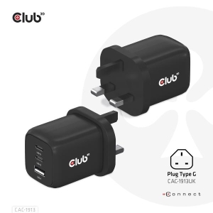 CLUB3D CAC-1913EU Travel Charger 65W GaN