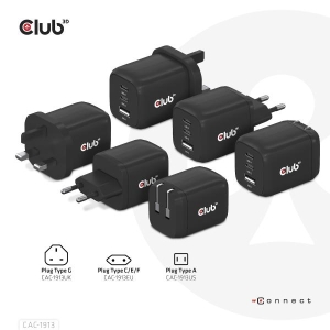 CLUB3D CAC-1913EU Travel Charger 65W GaN