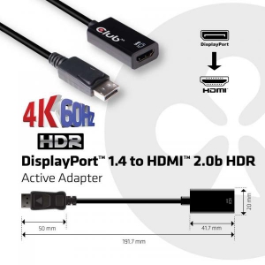 DisplayPort 1.4 to HDMI 2.0a HDR Active