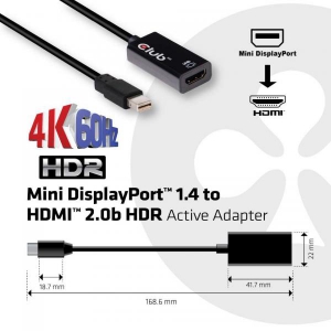 Mini DisplayPort 1.4 to HDMI 2.0a HDR Ac