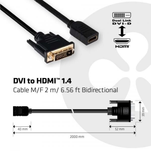 DVI-D TO HDMI 1.4 CABLE M/F 2meter