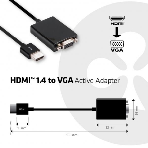 CLUB3D HDMI 1.4 TO VGA ACTIVE ADAPTER M/F