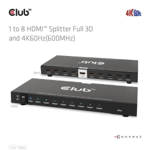 CLUB3D 1 to 8 HDMI™ Splitter Full 3D and 4K60Hz(600MHz)