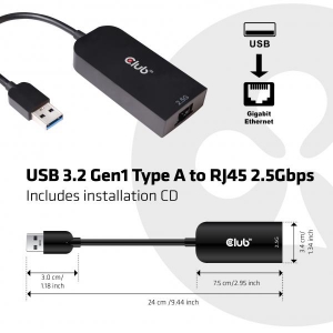 USB A 3.1 TO RJ45 2.5GB ETHERNET