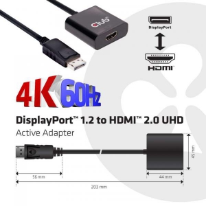 DisplayPort 1.2 to HDMI 2.0 UHD Active A