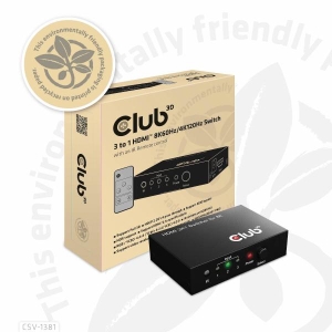 CLUB3D 3 to 1 HDMI™ 8K60Hz/4K120Hz Switch