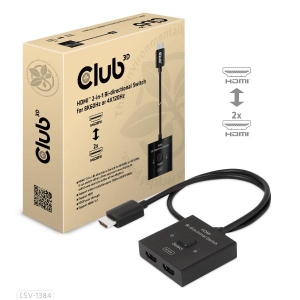 CLUB3D HDMI 2-in-1 Bi-directional Switch for 8K60Hz or 4K120Hz