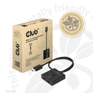 CLUB3D HDMI 2-in-1 Bi-directional Switch for 8K60Hz or 4K120Hz