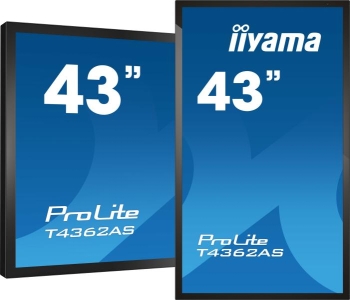 iiyama T4362AS-B1 beeldkrant Interactief flatscreen 108 cm (42.5\") IPS 500 cd/m² 4K Ultra HD Zwart Touchscreen Type processor An