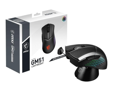 MSI CLUTCH GM51 LIGHTWEIGHT WIRELESS muis Rechtshandig RF Wireless + Bluetooth + USB Type-C Optisch 26000 DPI