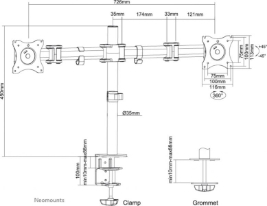 Neomounts by Newstar Select monitor bureausteun