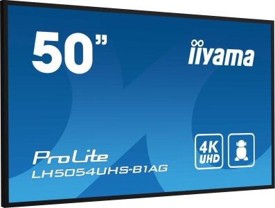 iiyama LH5054UHS-B1AG beeldkrant Digitale signage flatscreen 125,7 cm (49.5\") LCD Wifi 500 cd/m² 4K Ultra HD Zwart Type processo