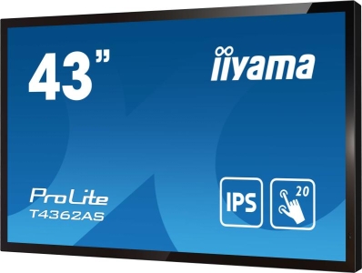 iiyama T4362AS-B1 beeldkrant Interactief flatscreen 108 cm (42.5\") IPS 500 cd/m² 4K Ultra HD Zwart Touchscreen Type processor An