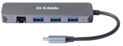 D-Link 5-in-1 USB-C Hub met Gigabit Ethernet/Stroomvoorziening DUB-2334