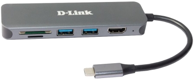 D-Link 6-in-1 USB-C Hub met HDMI/kaartlezer/stroomvoorziening DUB-2327