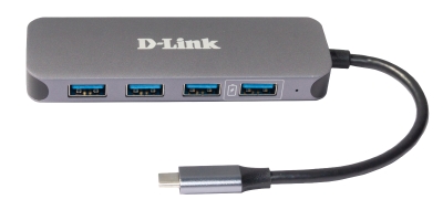 D-Link USB-C naar 4-poorts USB 3.0-hub met stroomvoorziening DUB-2340
