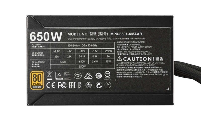 Cooler Master MasterWatt 650 power supply unit 650 W 24-pin ATX ATX Zwart