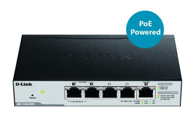 D-Link DGS-1100-05PD netwerk-switch Managed L2 Gigabit Ethernet (10/100/1000) Zwart Power over Ethernet (PoE)
