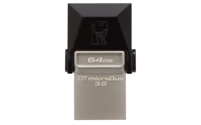 Kingston Technology DataTraveler 64GB microDuo 3.0 USB flash drive USB Type-A / Micro-USB 3.2 Gen 1 (3.1 Gen 1) Zwart