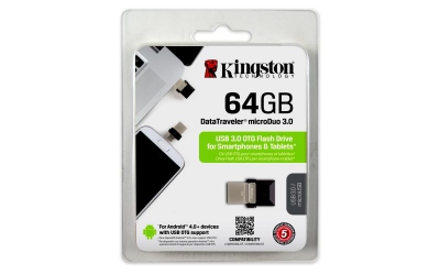 Kingston Technology DataTraveler 64GB microDuo 3.0 USB flash drive USB Type-A / Micro-USB 3.2 Gen 1 (3.1 Gen 1) Zwart