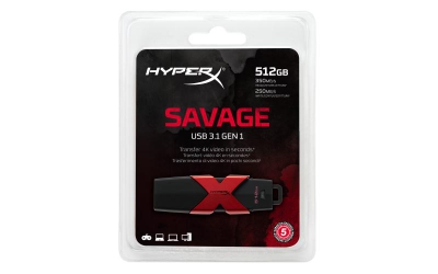 HyperX 512GB USB flash drive USB Type-A 3.2 Gen 1 (3.1 Gen 1) Zwart, Rood