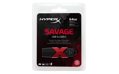 HyperX 64GB USB flash drive USB Type-A 3.2 Gen 1 (3.1 Gen 1) Zwart, Rood