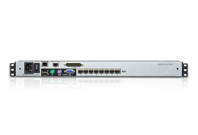 ATEN 1-Lokale/externe gedeelde toegang, 8-poorts Cat 5 Dual Rail KVM over IP-switch met poort serieschakeling