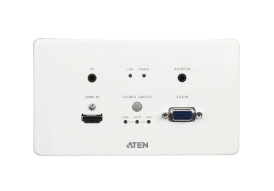 ATEN HDMI & VGA HDBaseT-zender met EU wandplaat/PoH (4K op 100 m) (HDBaseT klasse A)