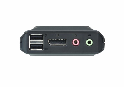 Aten 2-poorts USB DisplayPort-kabel KVM-switch met externe poortselectieschakelaar