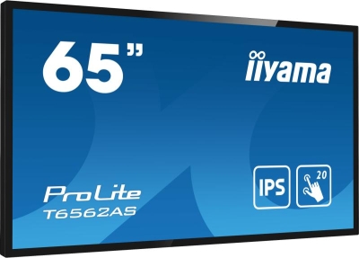 iiyama T6562AS-B1 beeldkrant Interactief flatscreen 163,8 cm (64.5\") IPS 500 cd/m² 4K Ultra HD Zwart Touchscreen Type processor 