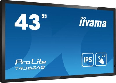 iiyama T4362AS-B1 beeldkrant Interactief flatscreen 108 cm (42.5\") IPS 500 cd/m² 4K Ultra HD Zwart Touchscreen Type processor An