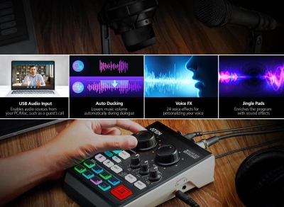 ATEN Podcast AI Audio Mixer | MicLIVE 6-CH