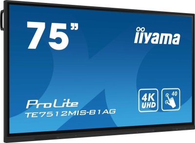 iiyama PROLITE Digitale signage flatscreen 190,5 cm (75\") Wifi 400 cd/m² 4K Ultra HD Zwart Touchscreen Type processor Android 11